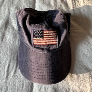 Navy Blue Cap with American Flag Patch
